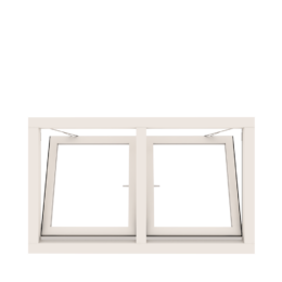 2-vaks kozijn met 2 Kiepramen