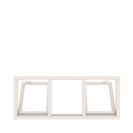 3-vaks kozijn met 2 kiepramen