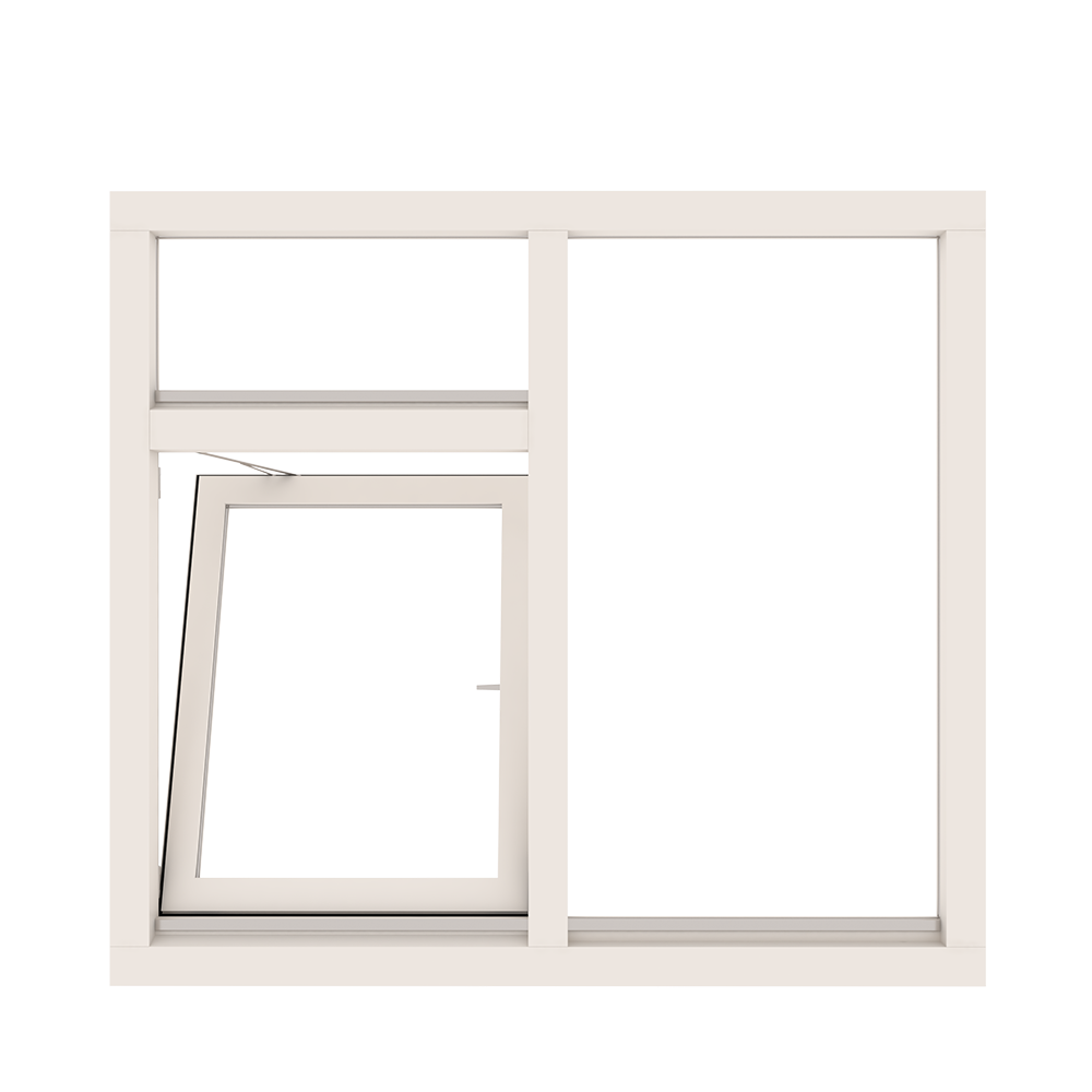 3-vaks-kozijn-met-bovenlicht en-draaikiepraam-links-open